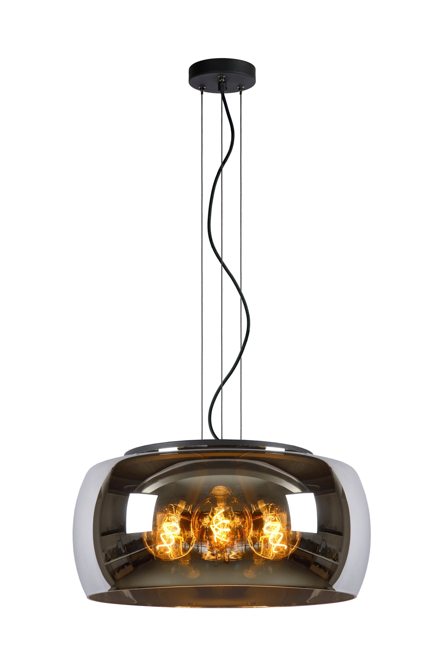 Lucide OLIVIA - Pendant light - Ø 50 cm - 3xE27 - Smoke Grey