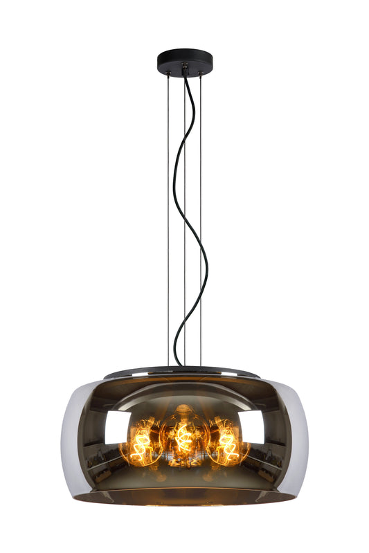 Lucide OLIVIA - Pendant light - Ø 50 cm - 3xE27 - Smoke Grey