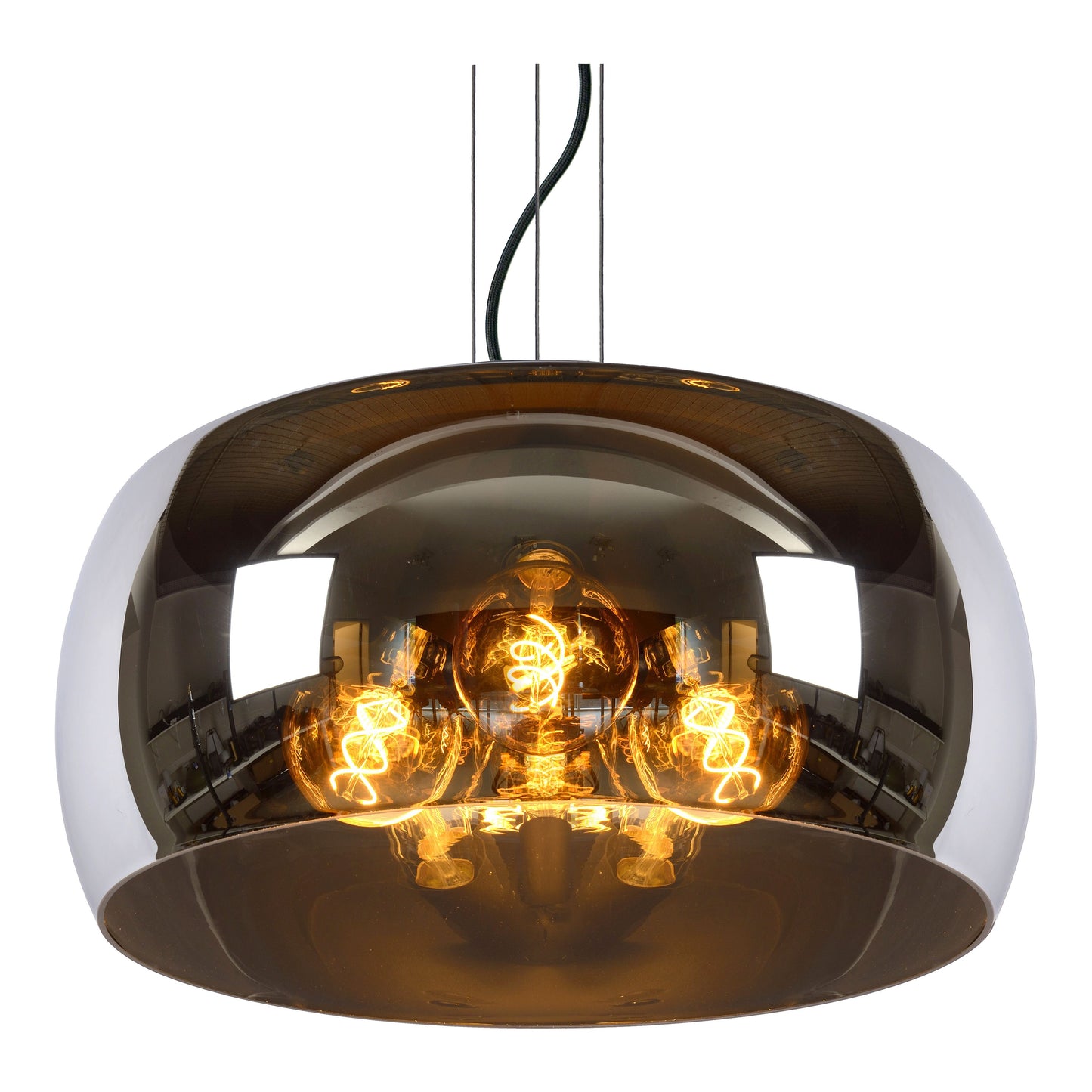 Lucide OLIVIA - Pendant light - Ø 50 cm - 3xE27 - Smoke Grey