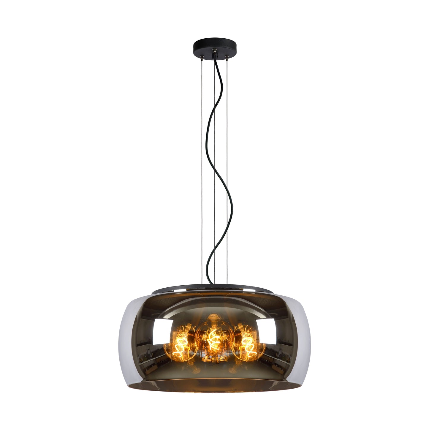 Lucide OLIVIA - Pendant light - Ø 50 cm - 3xE27 - Smoke Grey