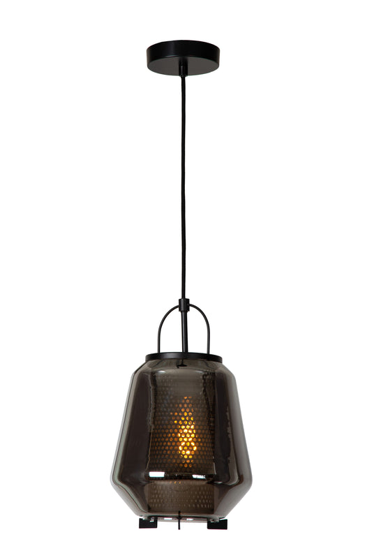 Lucide SISKA - Pendant light - 1x E27 - Smoke Grey