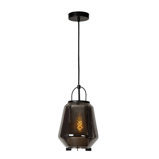 Lucide SISKA - Pendant light - 1x E27 - Smoke Grey