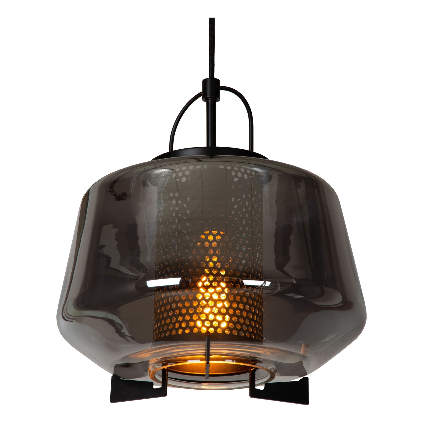 Lucide SISKA - Pendant light - 1xE27 - Smoke Grey