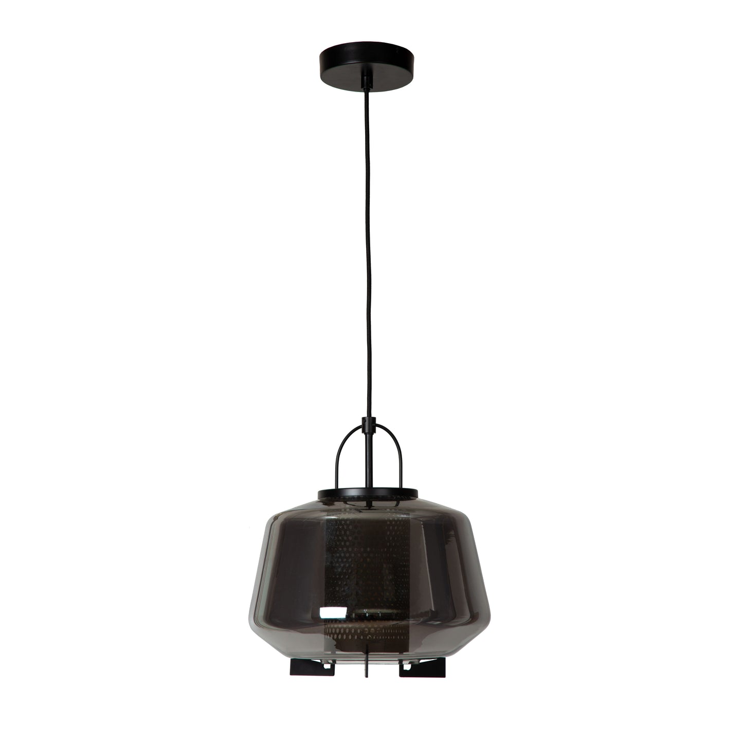 Lucide SISKA - Pendant light - 1xE27 - Smoke Grey