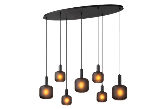 Lucide ELOISE - Pendant light - 7xE27 - Black