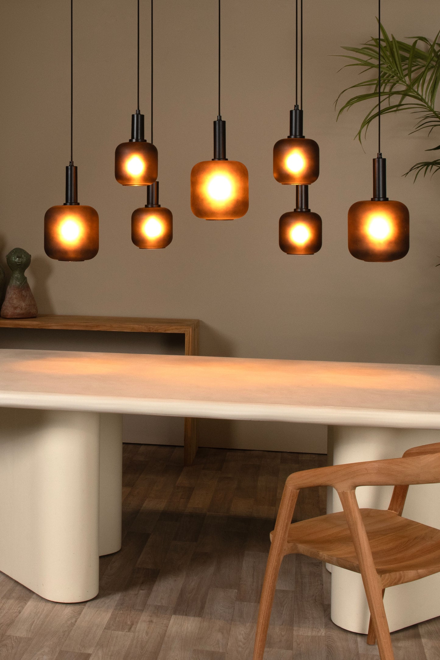 Lucide ELOISE - Pendant light - 7xE27 - Black