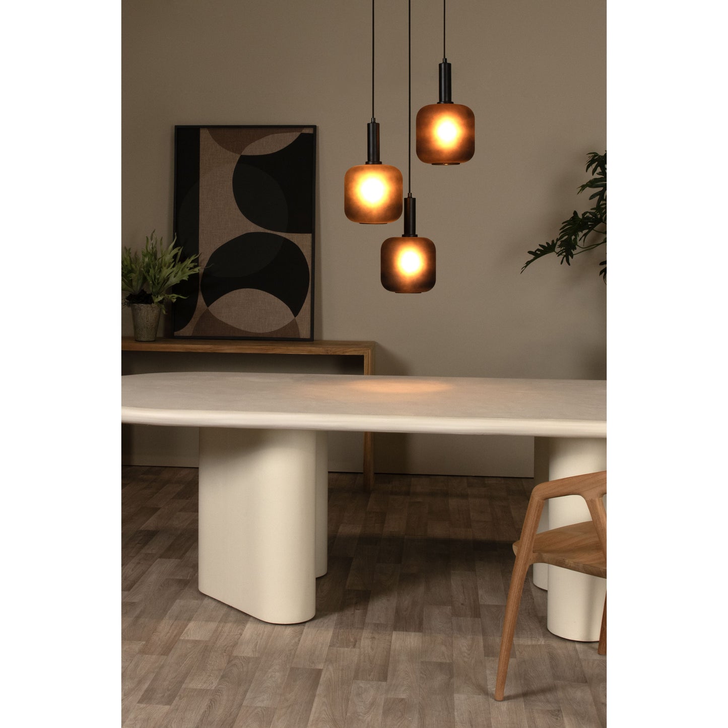 Lucide ELOISE - Pendant light - Ø 40 cm - 3xE27 - Black