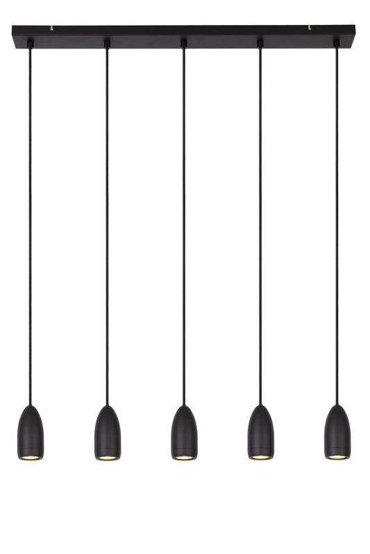 Lucide EVORA - Pendant light - Ø 10 cm - 5xGU10 - Black