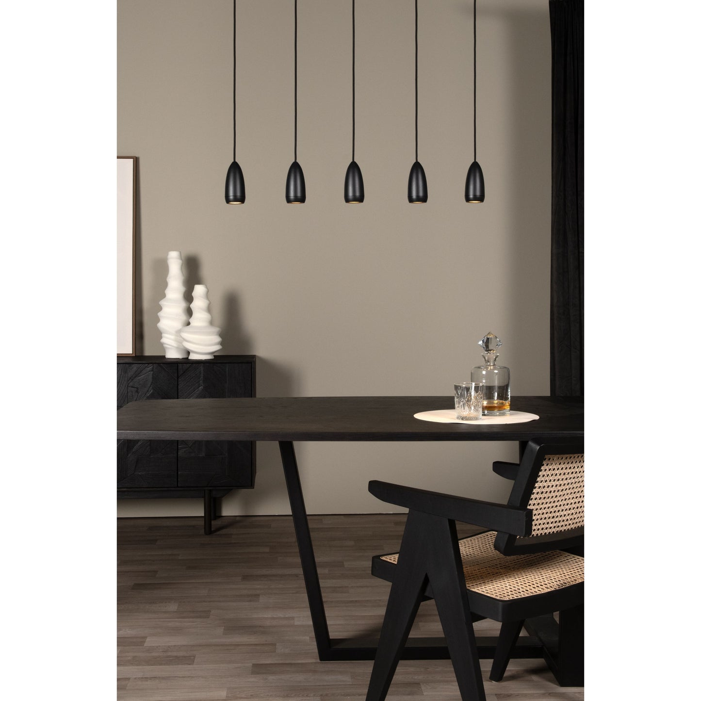 Lucide EVORA - Pendant light - Ø 10 cm - 5xGU10 - Black