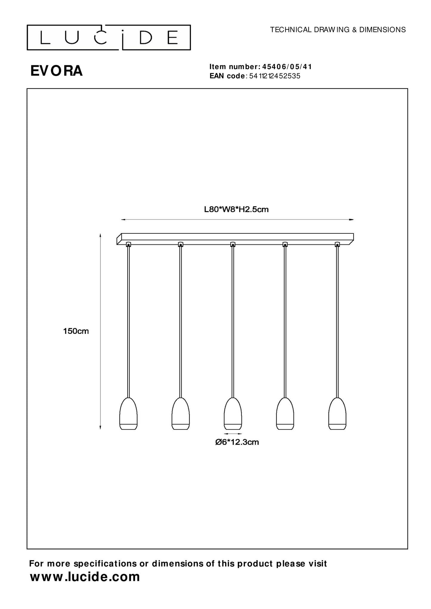 Lucide EVORA - Pendant light - Ø 10 cm - 5xGU10 - Taupe