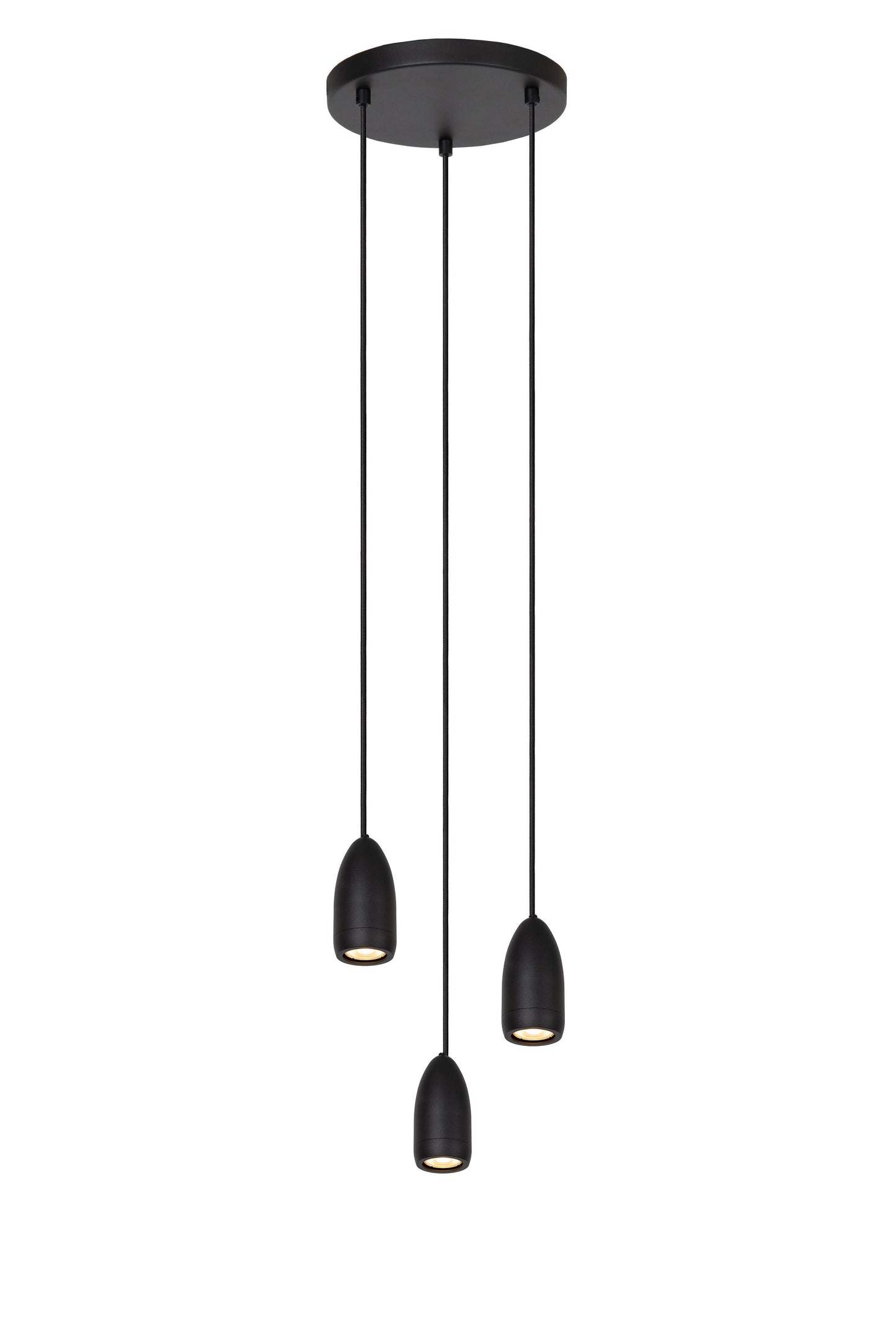 Lucide EVORA - Pendant light - Ø 25 cm - 3xGU10 - Black