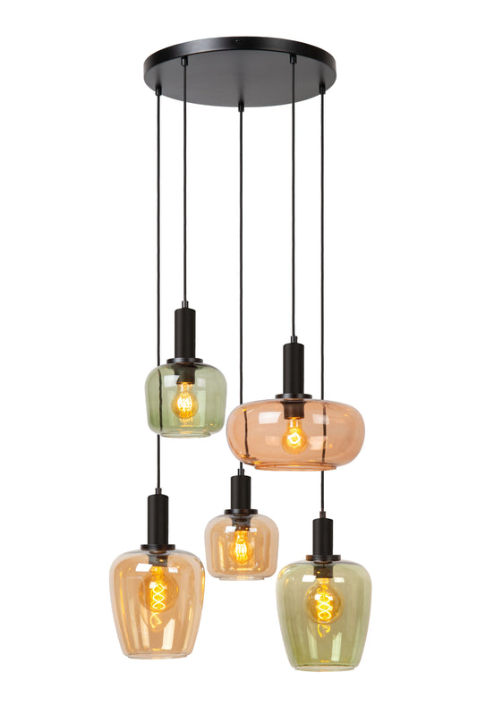 Lucide ILONA - Pendant light - 5xE27 - Black