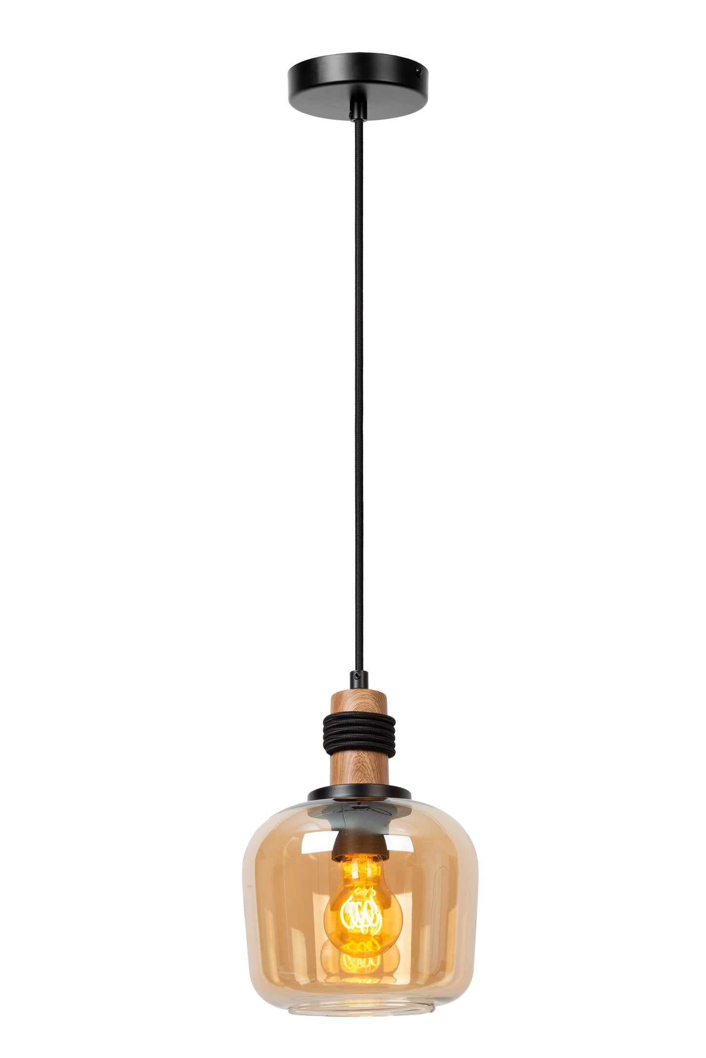 Lucide ILONA - Pendant light - Ø 18 cm - 1xE27 - Amber