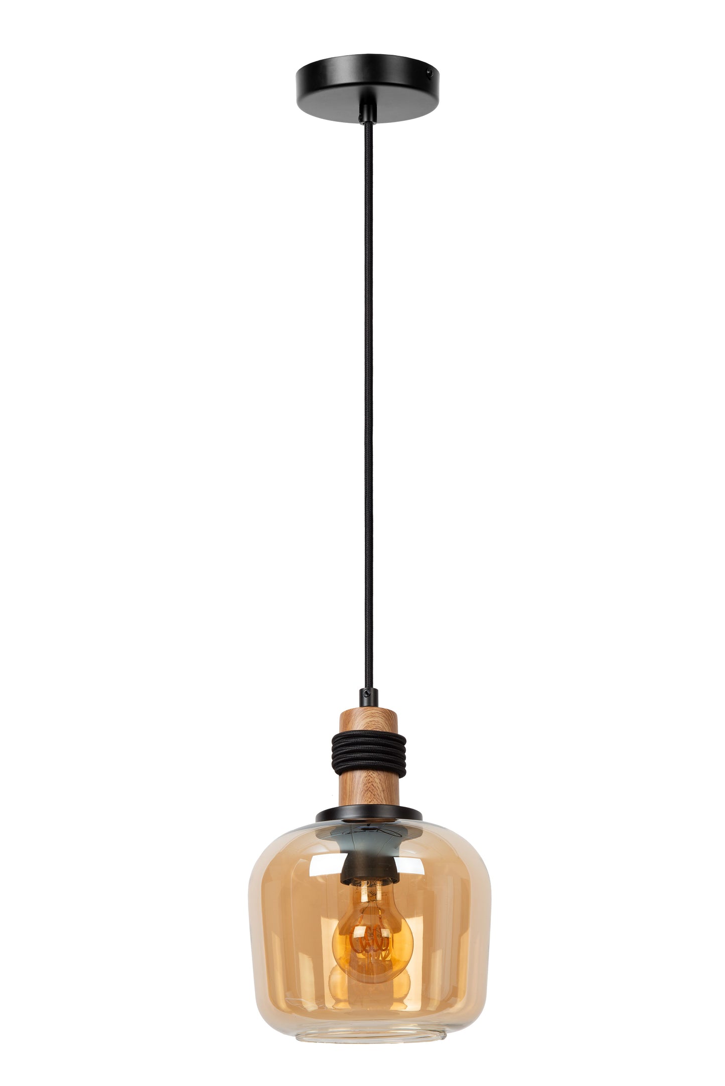 Lucide ILONA - Pendant light - Ø 18 cm - 1xE27 - Amber