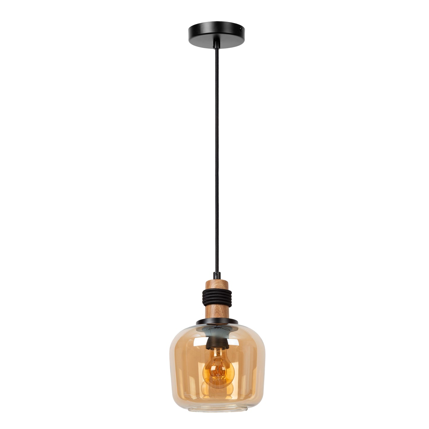 Lucide ILONA - Pendant light - Ø 18 cm - 1xE27 - Amber