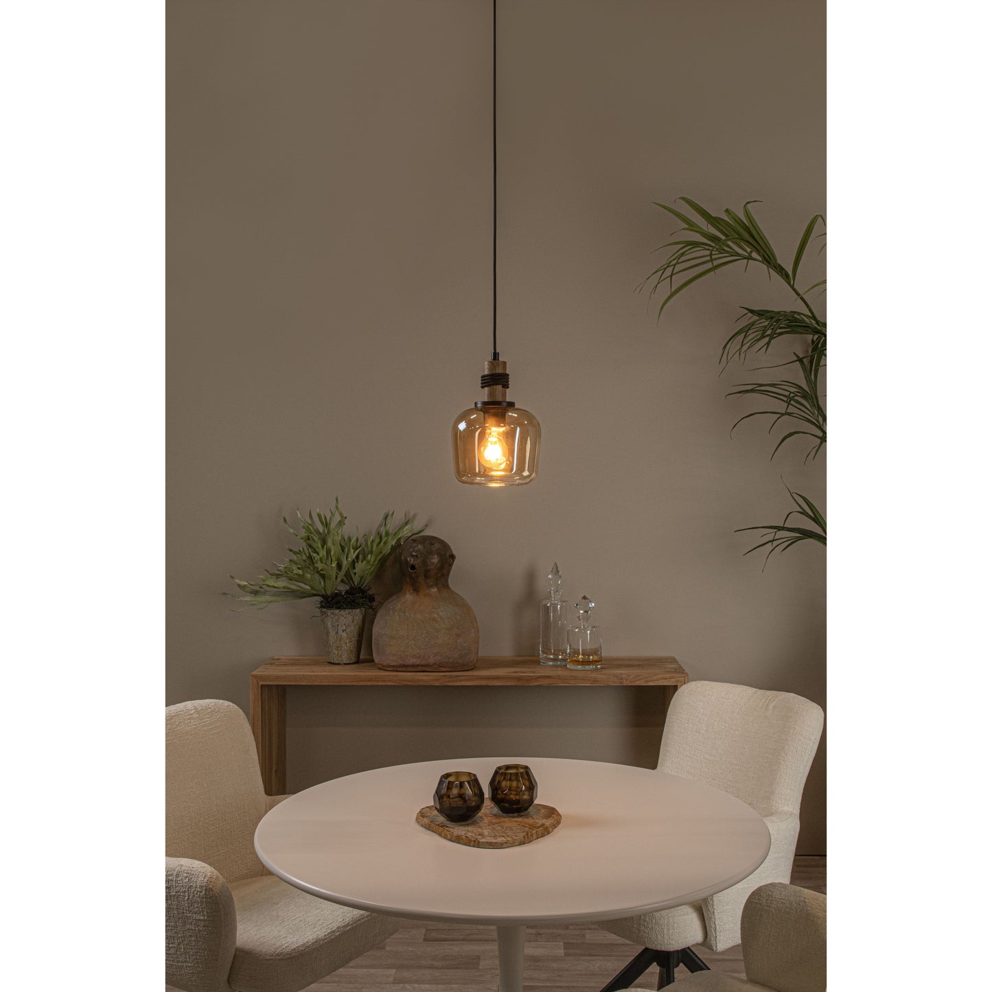 Lucide ILONA - Pendant light - Ø 18 cm - 1xE27 - Amber