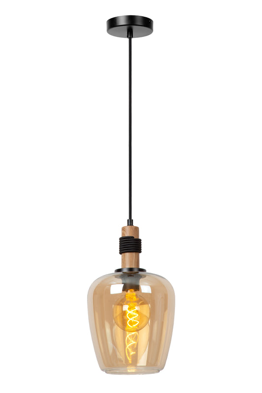 Lucide ILONA - Pendant light - Ø 22 cm - 1xE27 - Amber