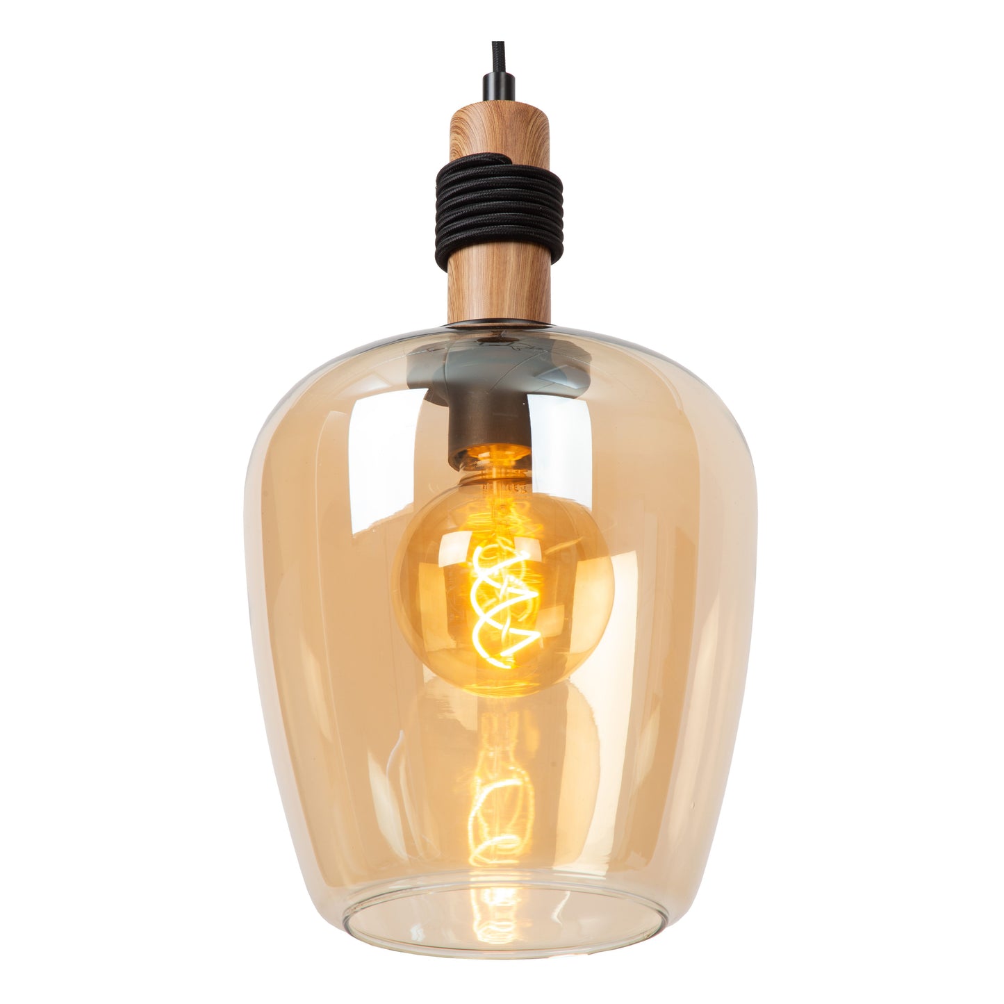 Lucide ILONA - Pendant light - Ø 22 cm - 1xE27 - Amber