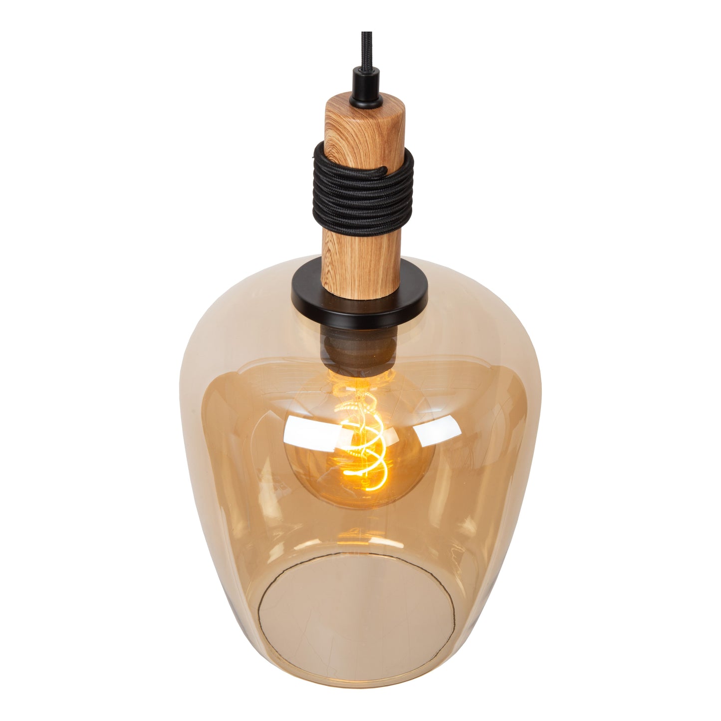 Lucide ILONA - Pendant light - Ø 22 cm - 1xE27 - Amber