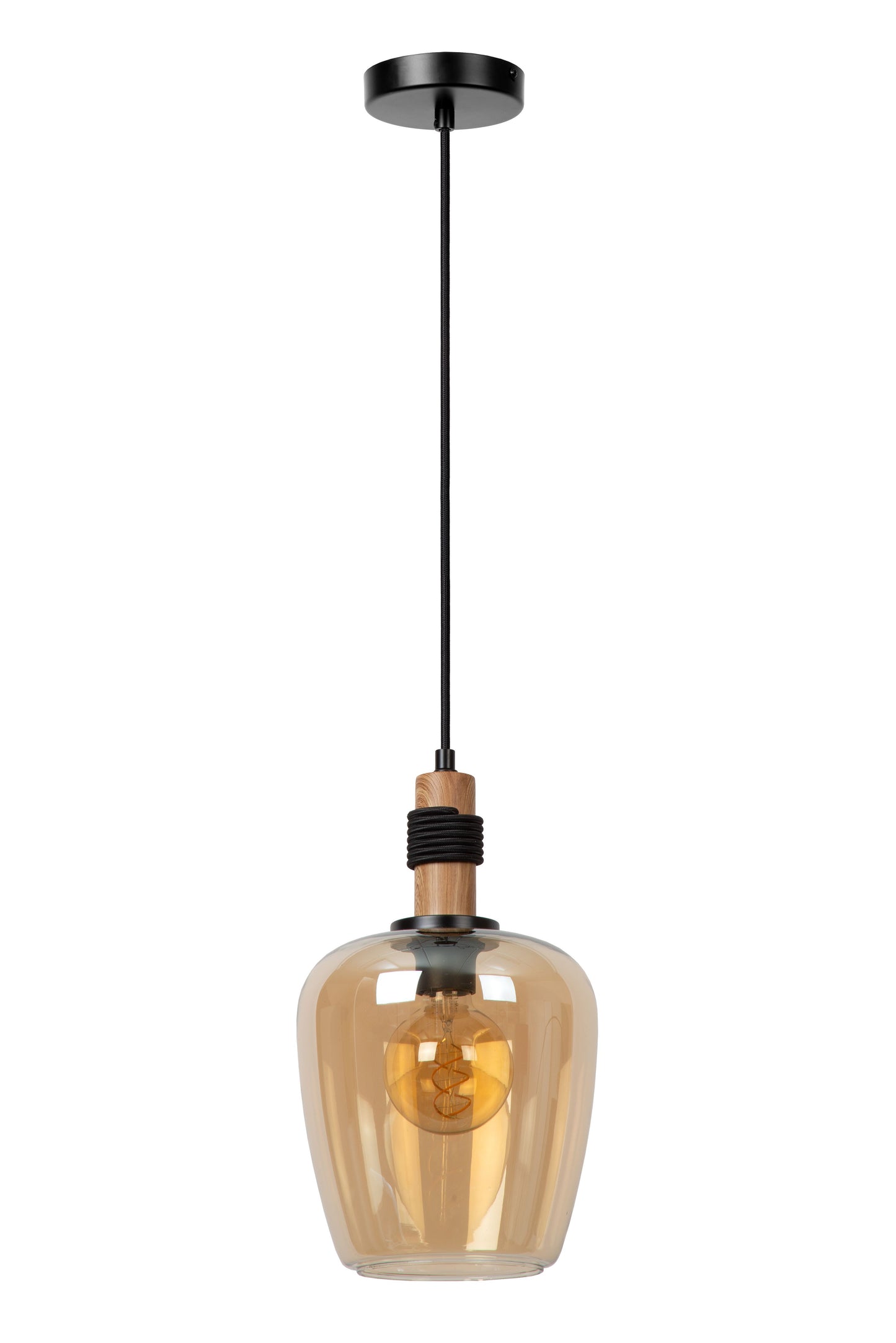 Lucide ILONA - Pendant light - Ø 22 cm - 1xE27 - Amber