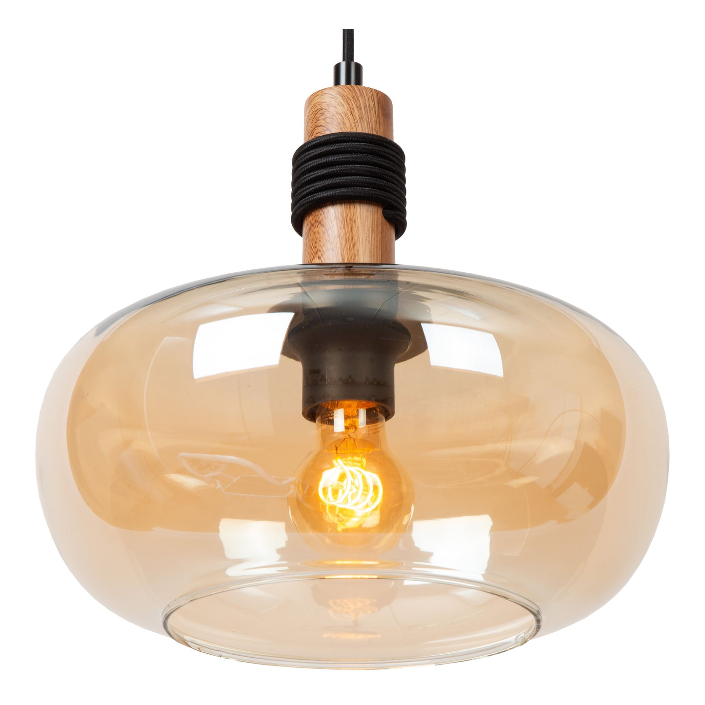 Lucide ILONA - Pendant light - Ø 30 cm - 1xE27 - Amber