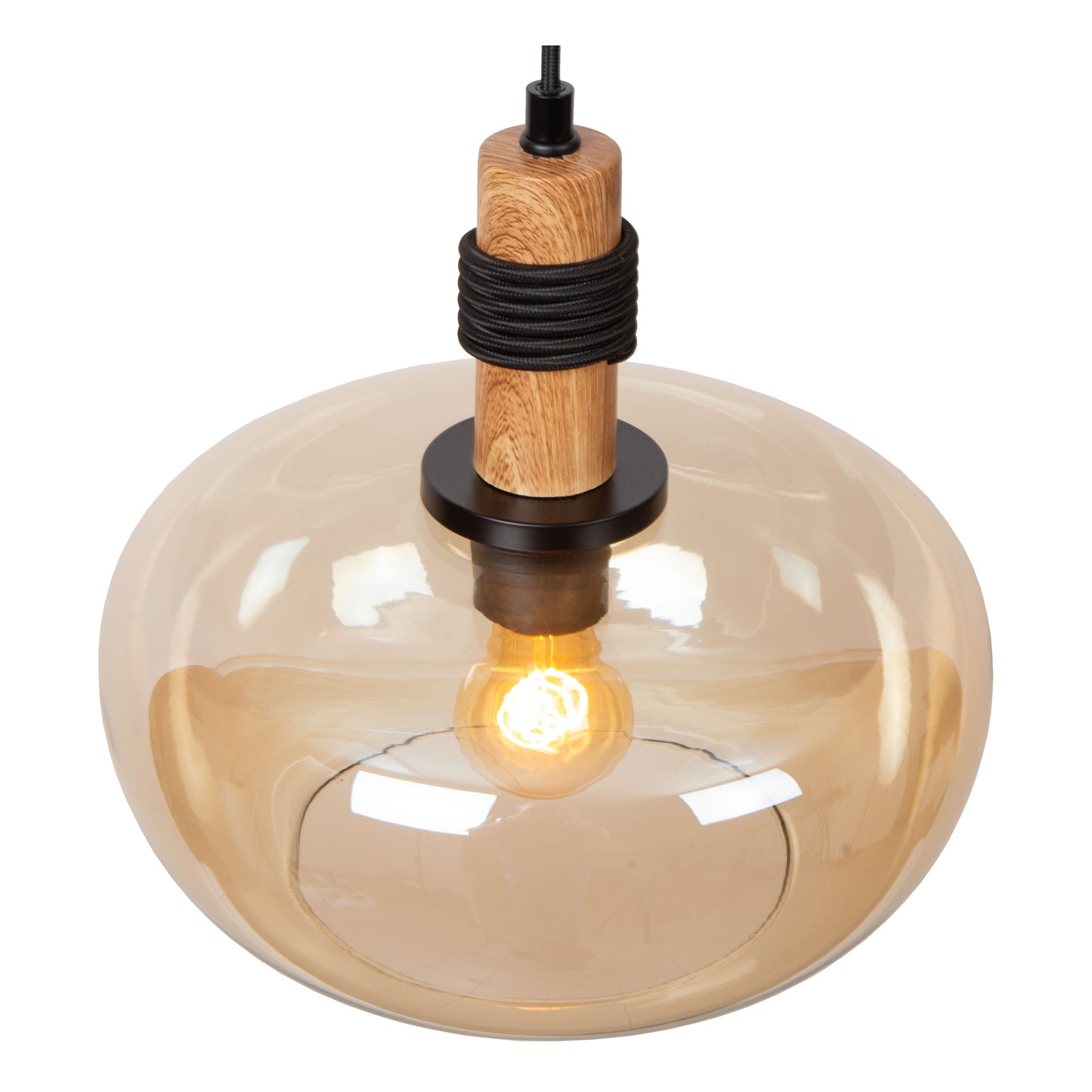 Lucide ILONA - Pendant light - Ø 30 cm - 1xE27 - Amber