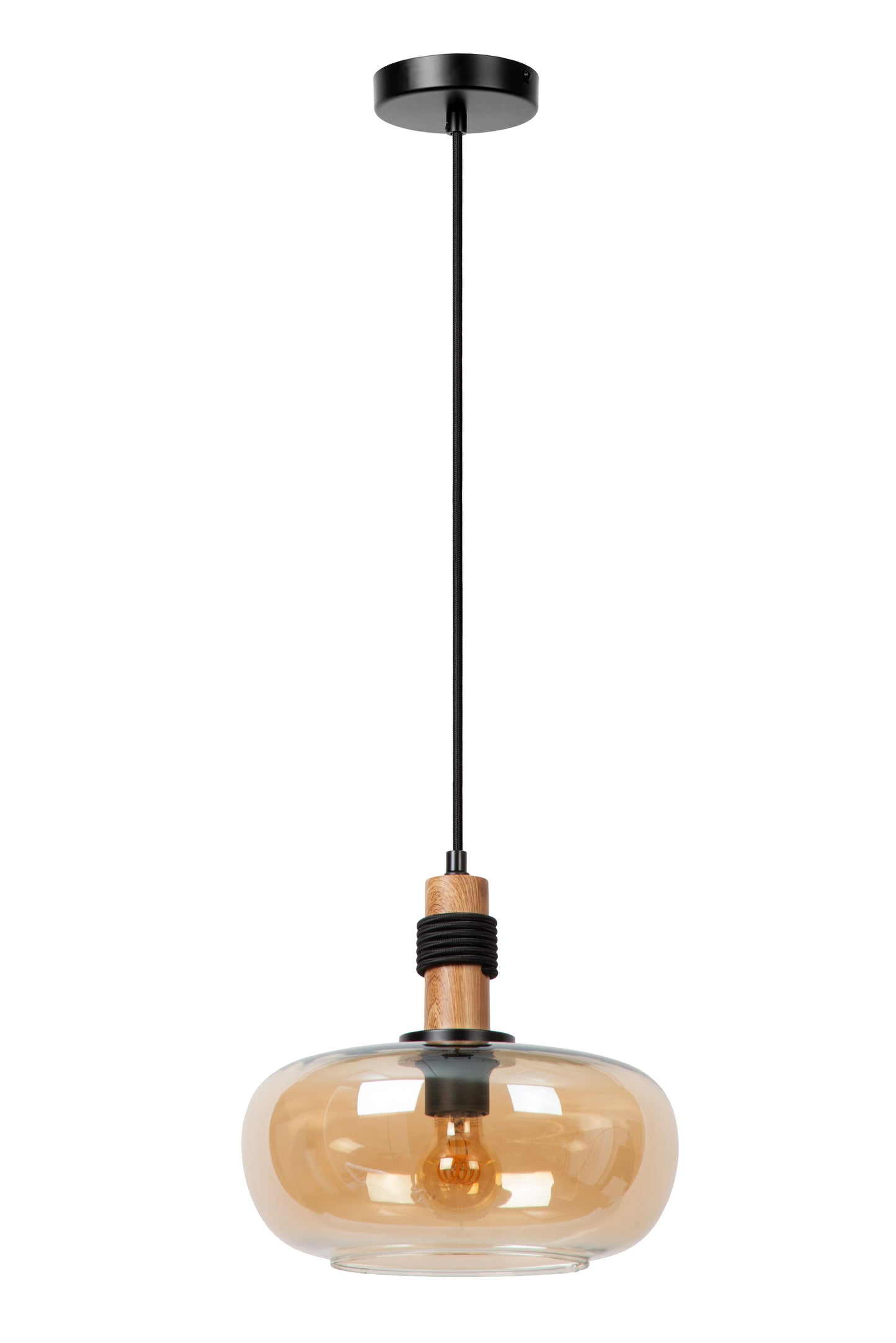 Lucide ILONA - Pendant light - Ø 30 cm - 1xE27 - Amber