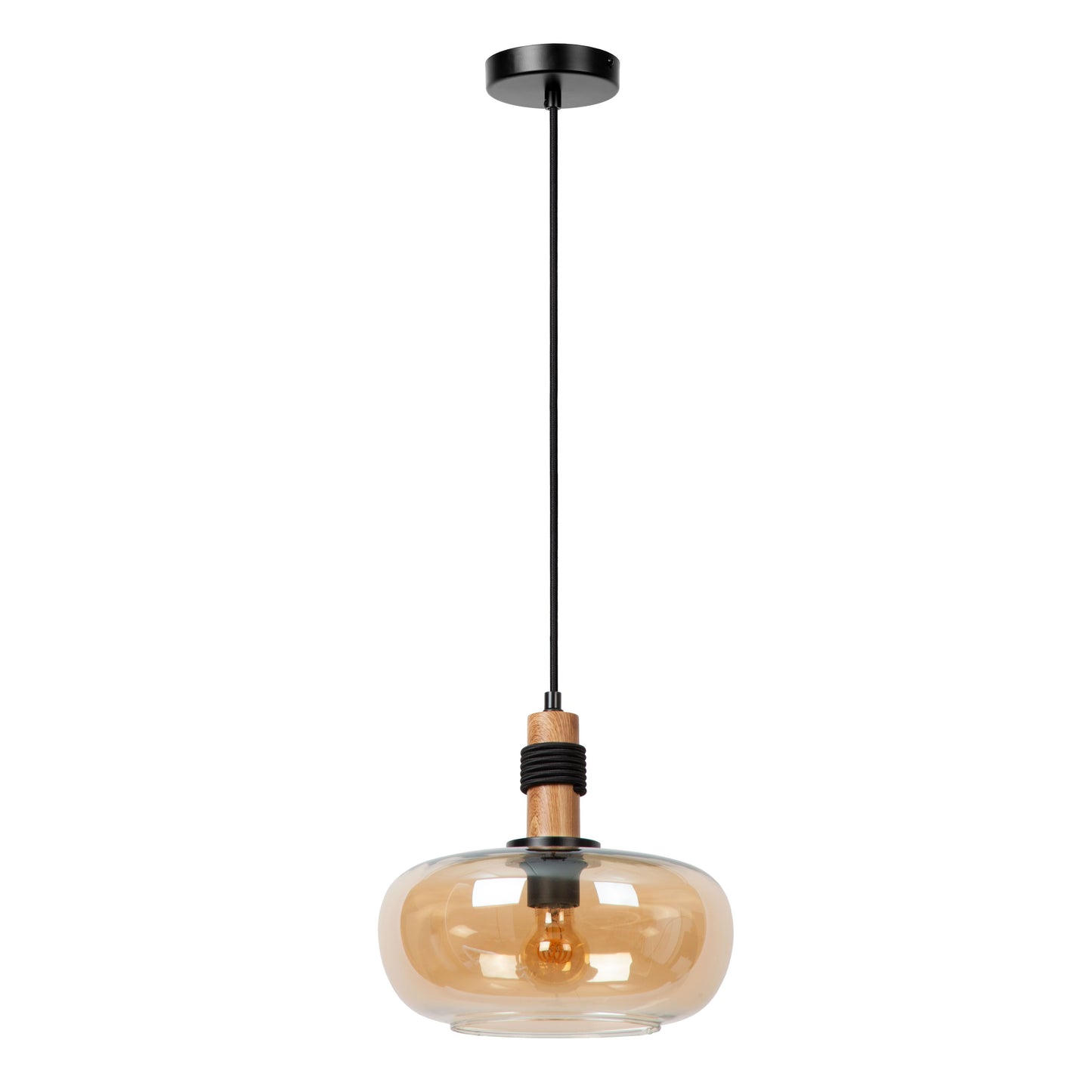 Lucide ILONA - Pendant light - Ø 30 cm - 1xE27 - Amber