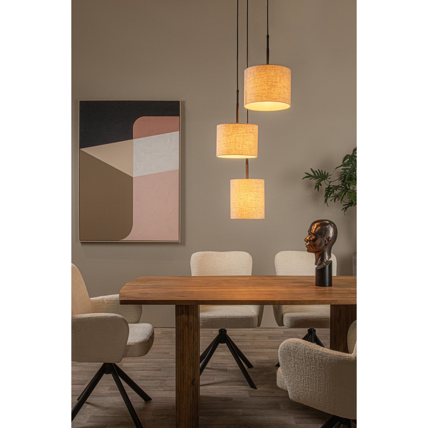 Lucide MAYA - Pendant light - Ø 46 cm - 3xE27 - Cream