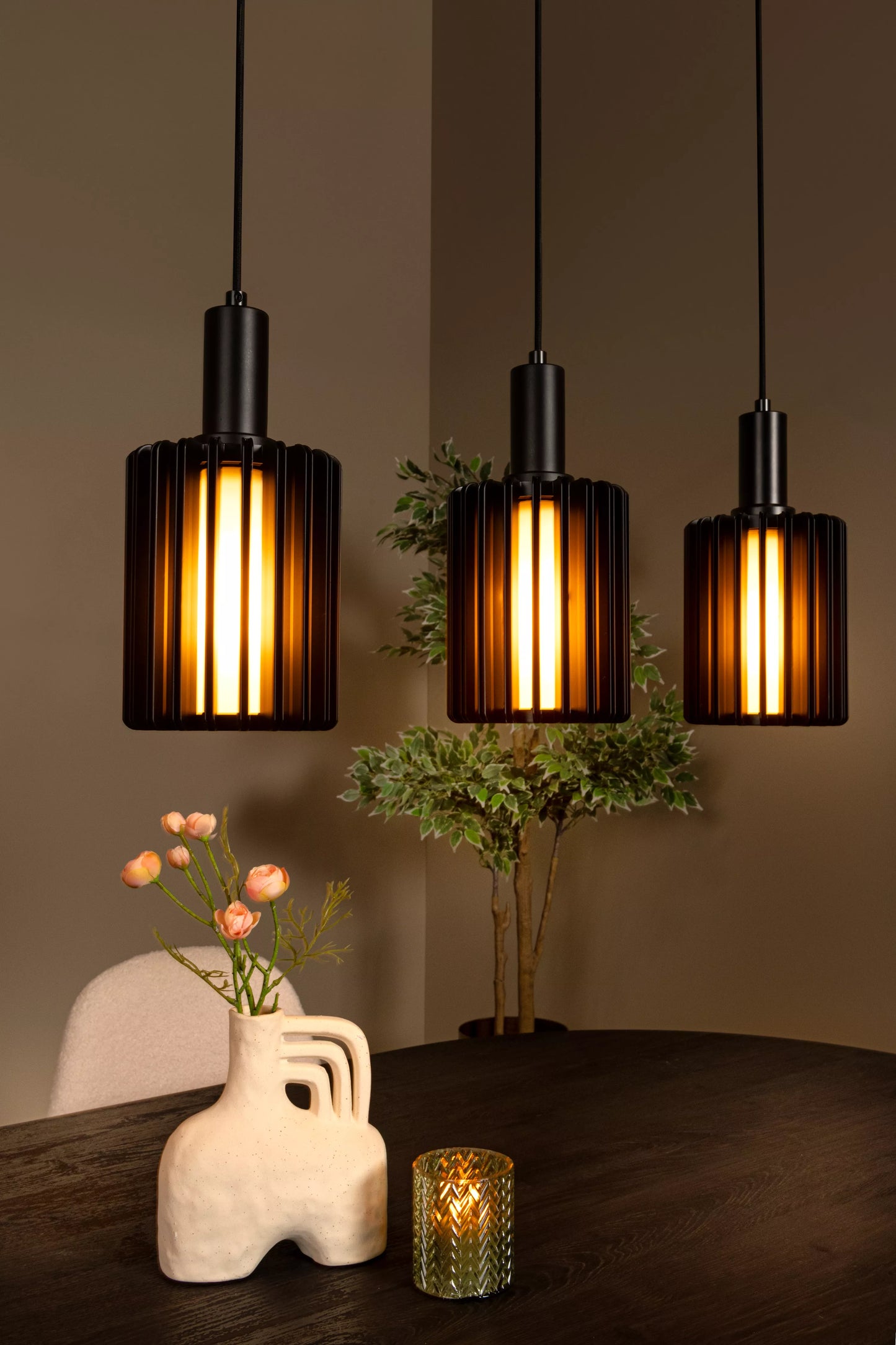 Lucide LAMBRES - Pendant light - 5xE27 - Black