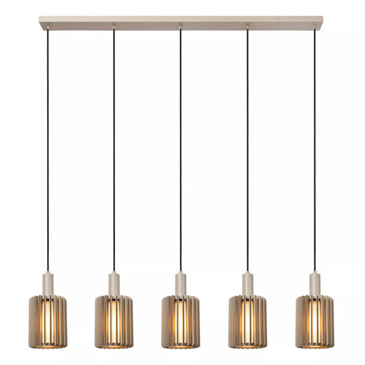 Lucide LAMBRES - Pendant light - 5xE27 - Taupe