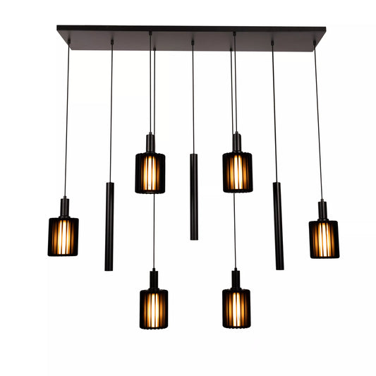 Lucide LAMBRES - Pendant light - 6xE27 - Black