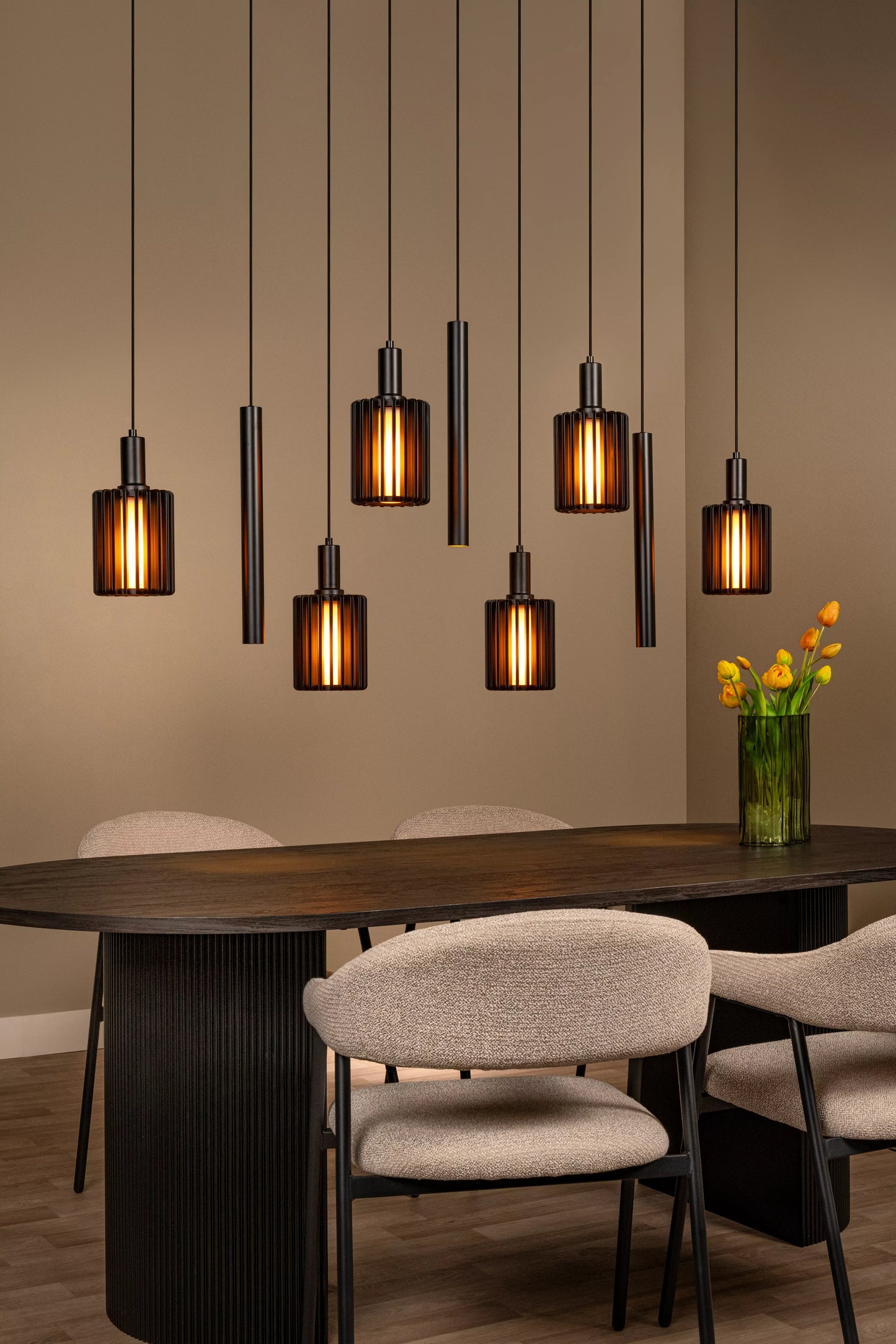 Lucide LAMBRES - Pendant light - 6xE27 - Black