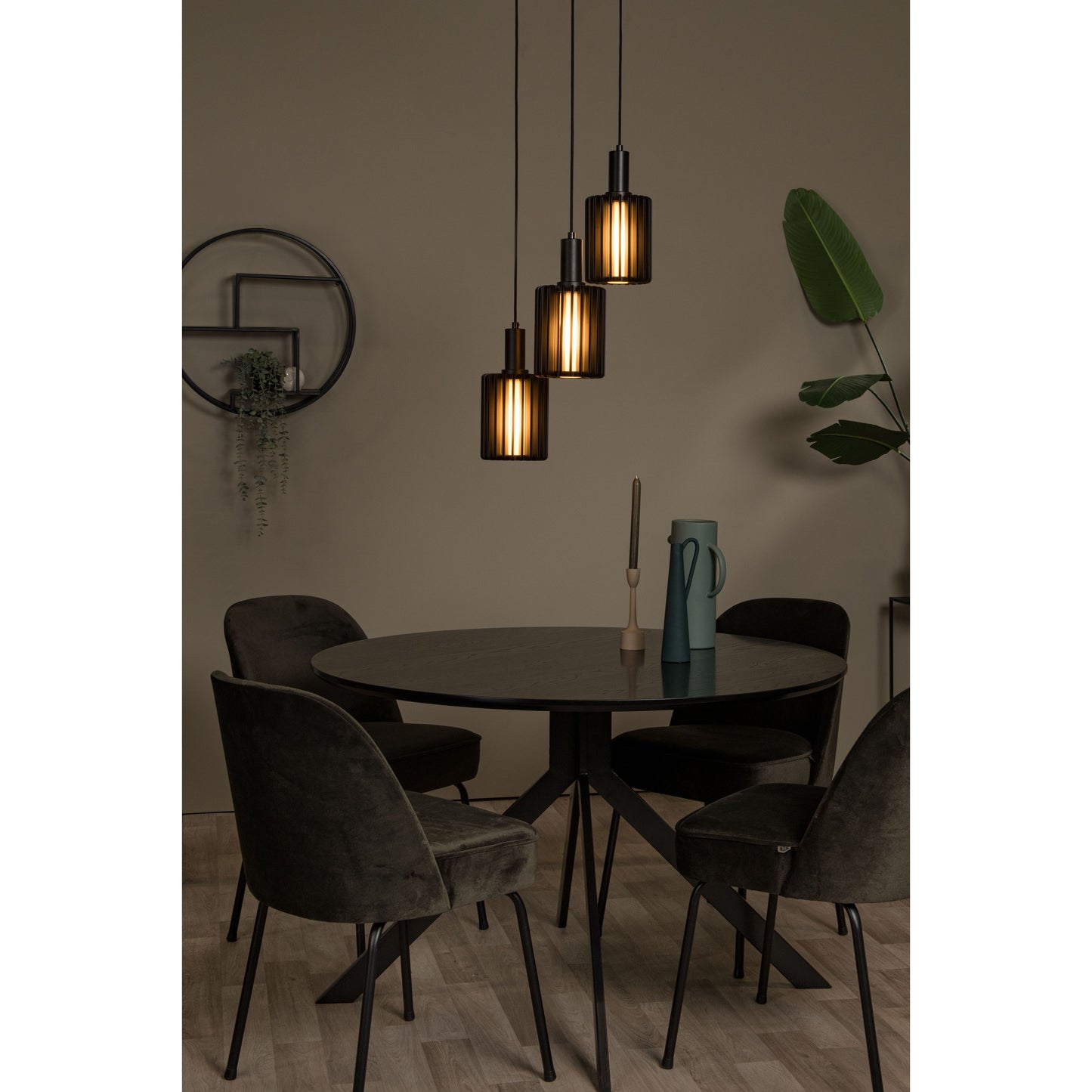 Lucide LAMBRES - Pendant light - 3xE27 - Black