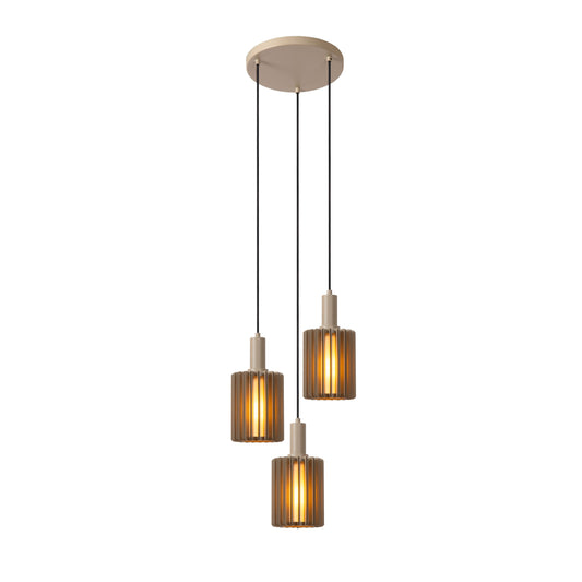 Lucide LAMBRES - Pendant light - 3xE27 - Taupe