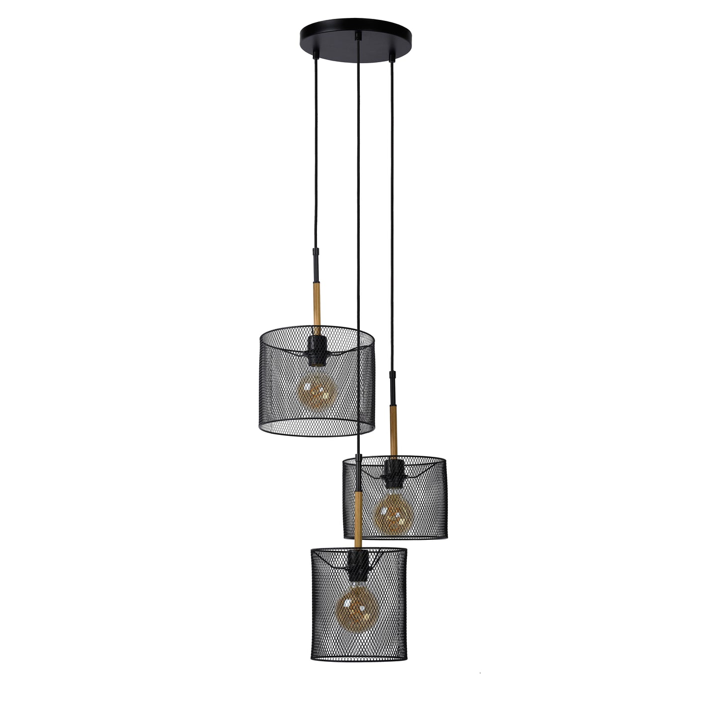 Lucide BASKETT - Pendant light - 3xE27 - Black