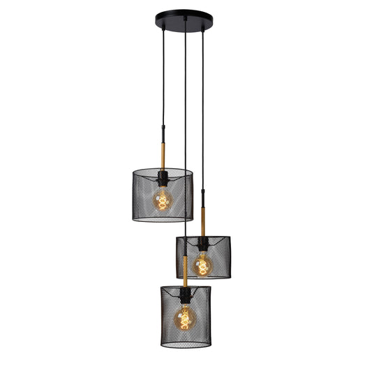 Lucide BASKETT - Pendant light - 3xE27 - Black