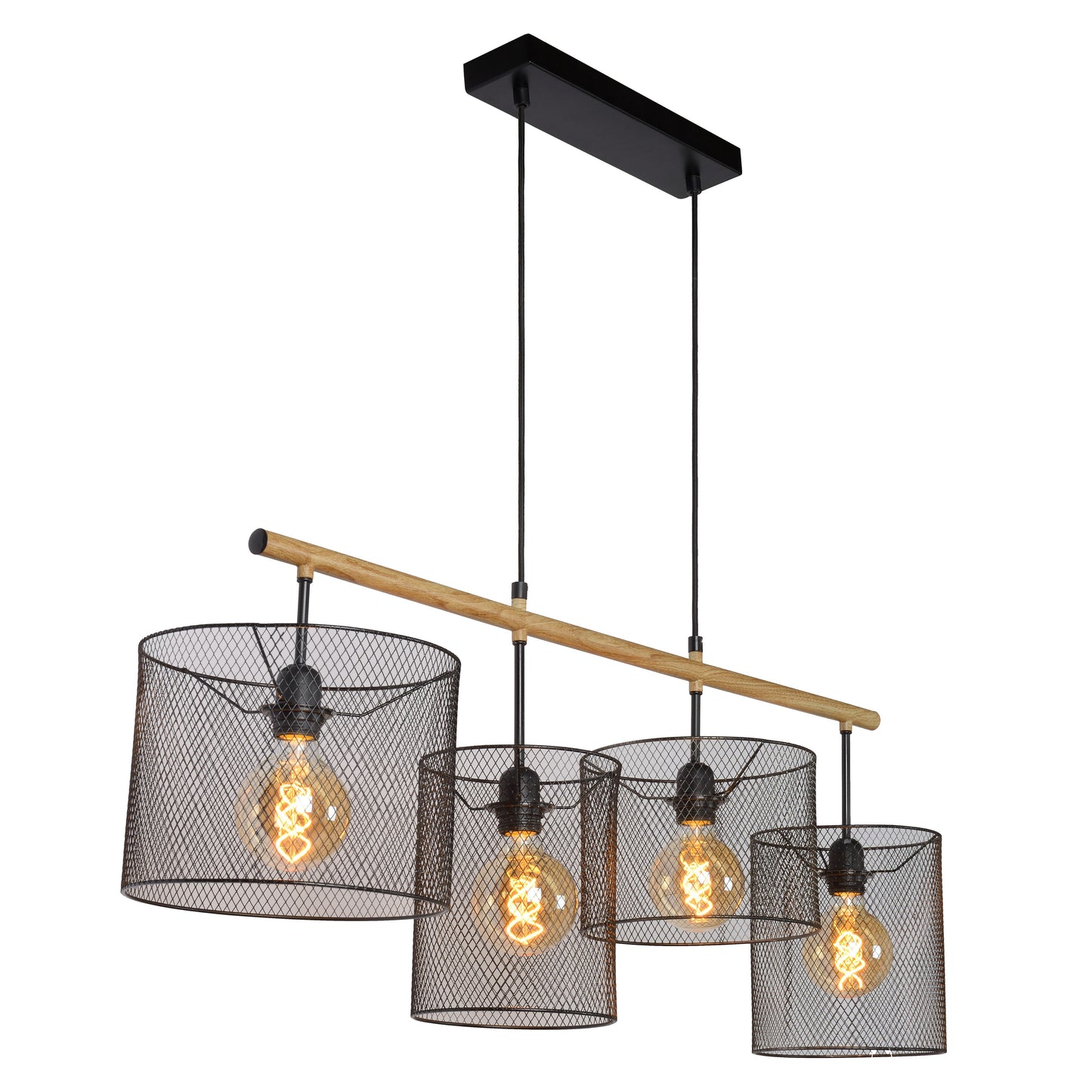 Lucide BASKETT - Pendant light - 4xE27 - Black