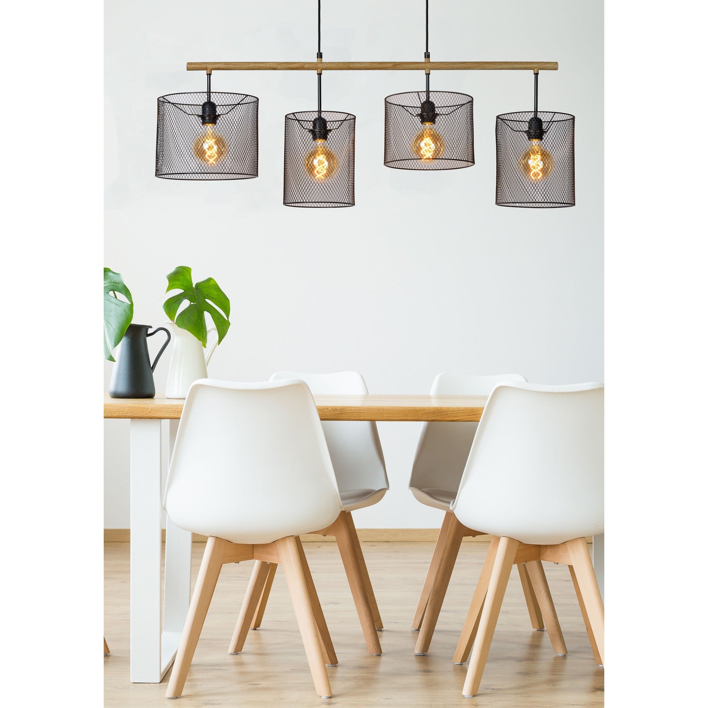 Lucide BASKETT - Pendant light - 4xE27 - Black