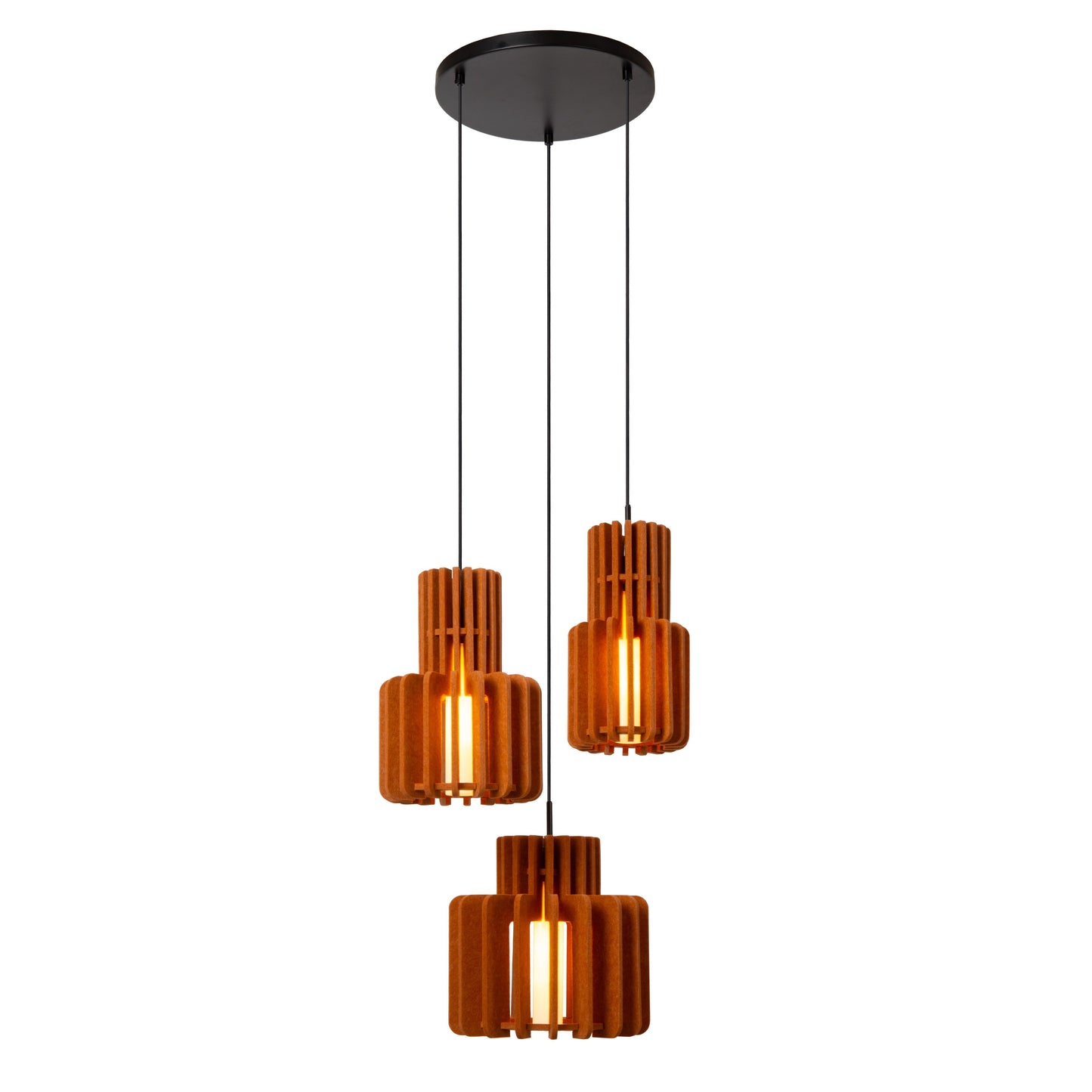 Lucide ROLLO - Pendant light - 3xE27 - Terracotta