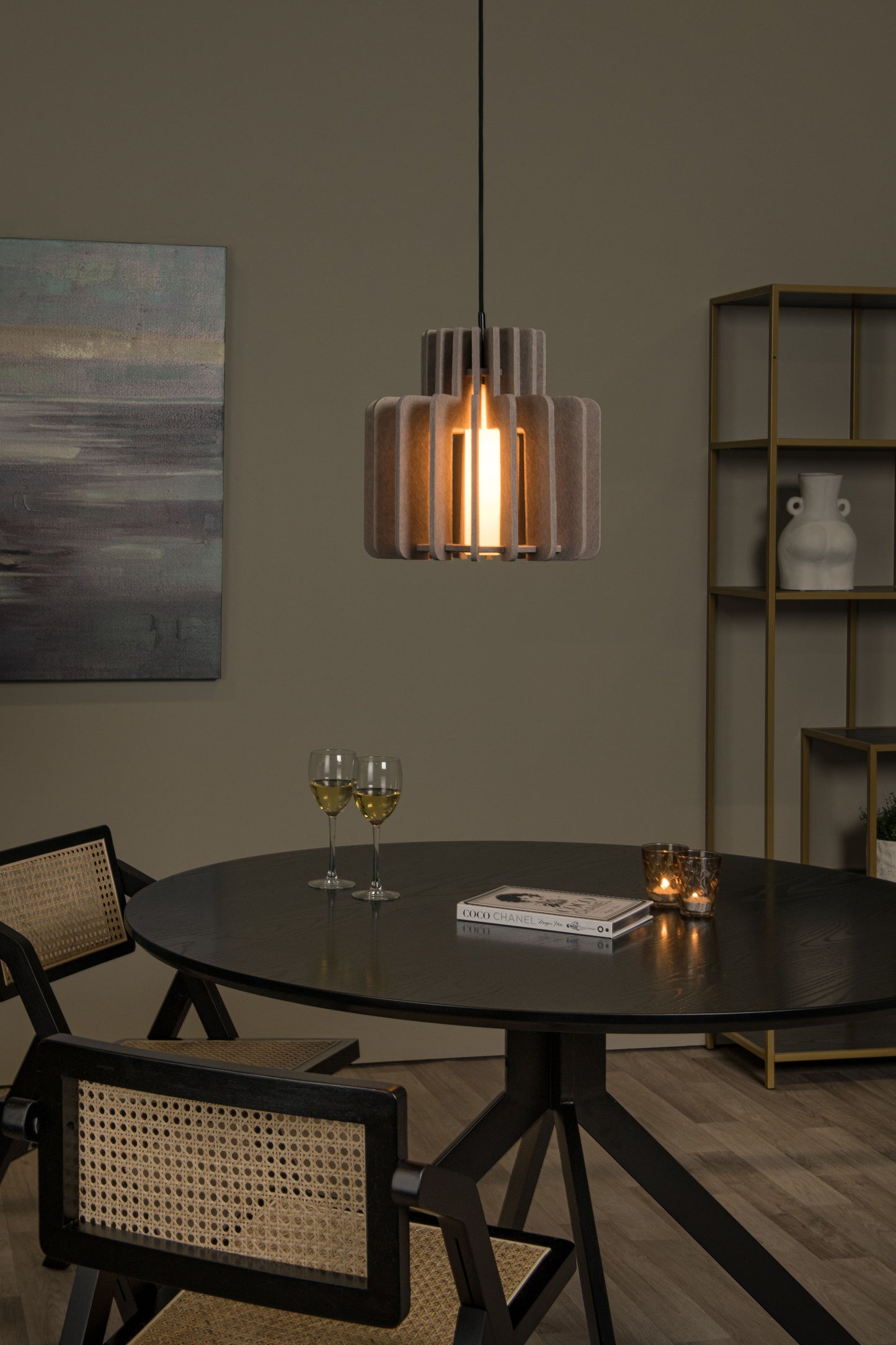 Lucide ROLLO - Pendant light - 1x E27 - Taupe