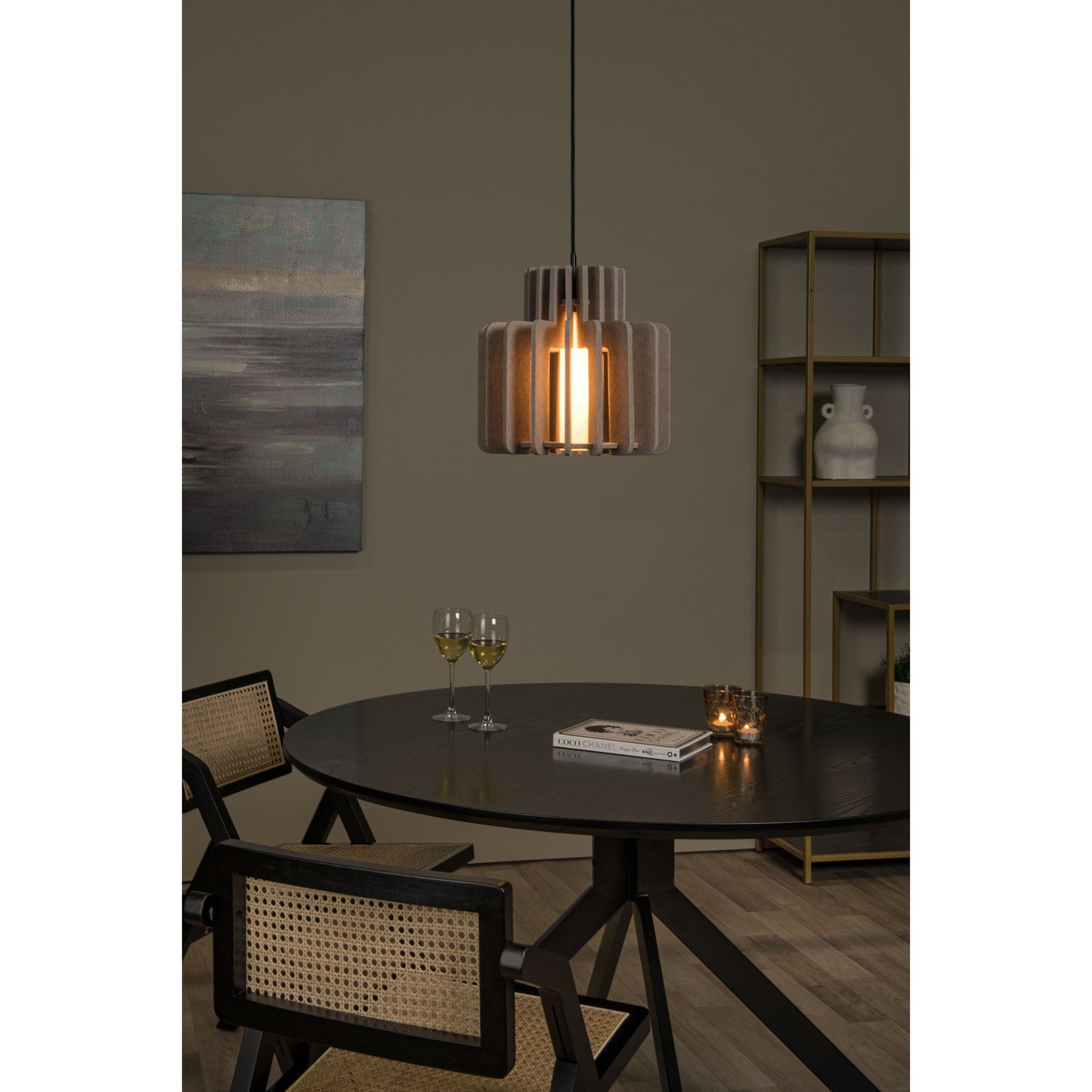 Lucide ROLLO - Pendant light - 1x E27 - Taupe