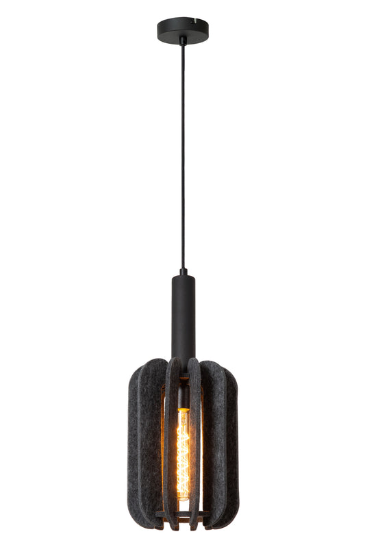 Lucide RAFAL - Pendant light - Ø 20 cm - 1xE27 - Grey