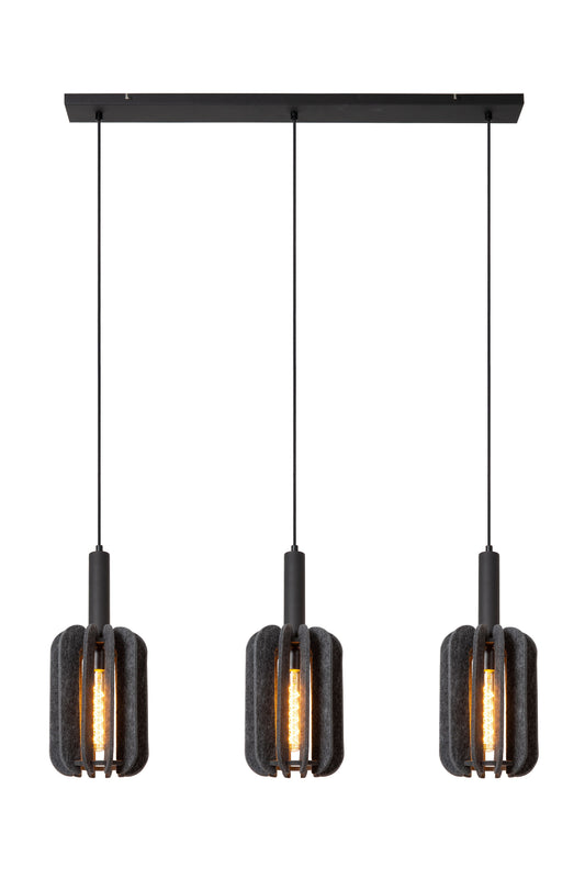 Lucide RAFAL - Pendant light - 3xE27 - Grey