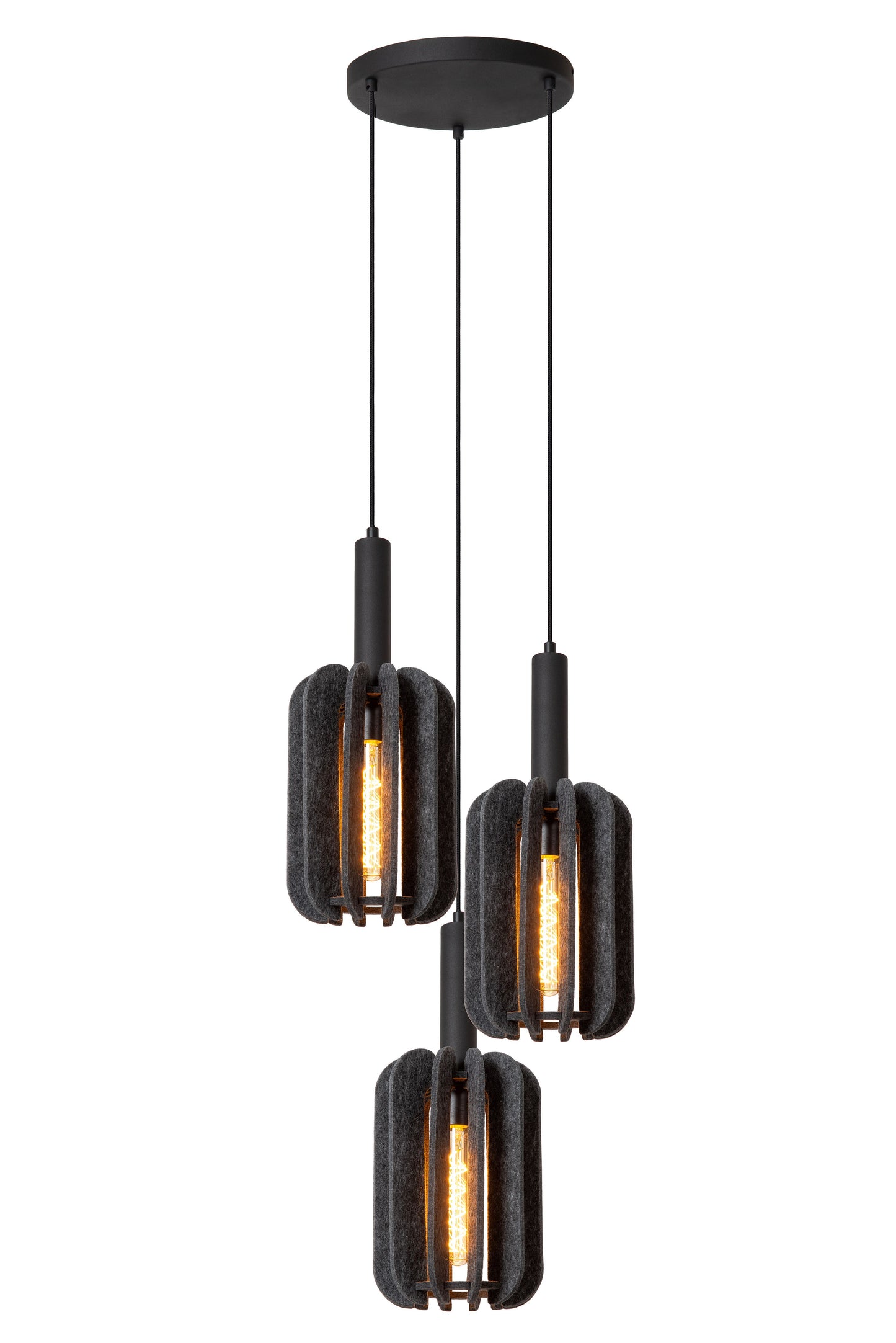 Lucide RAFAL - Pendant light - Ø 50 cm - 3xE27 - Grey