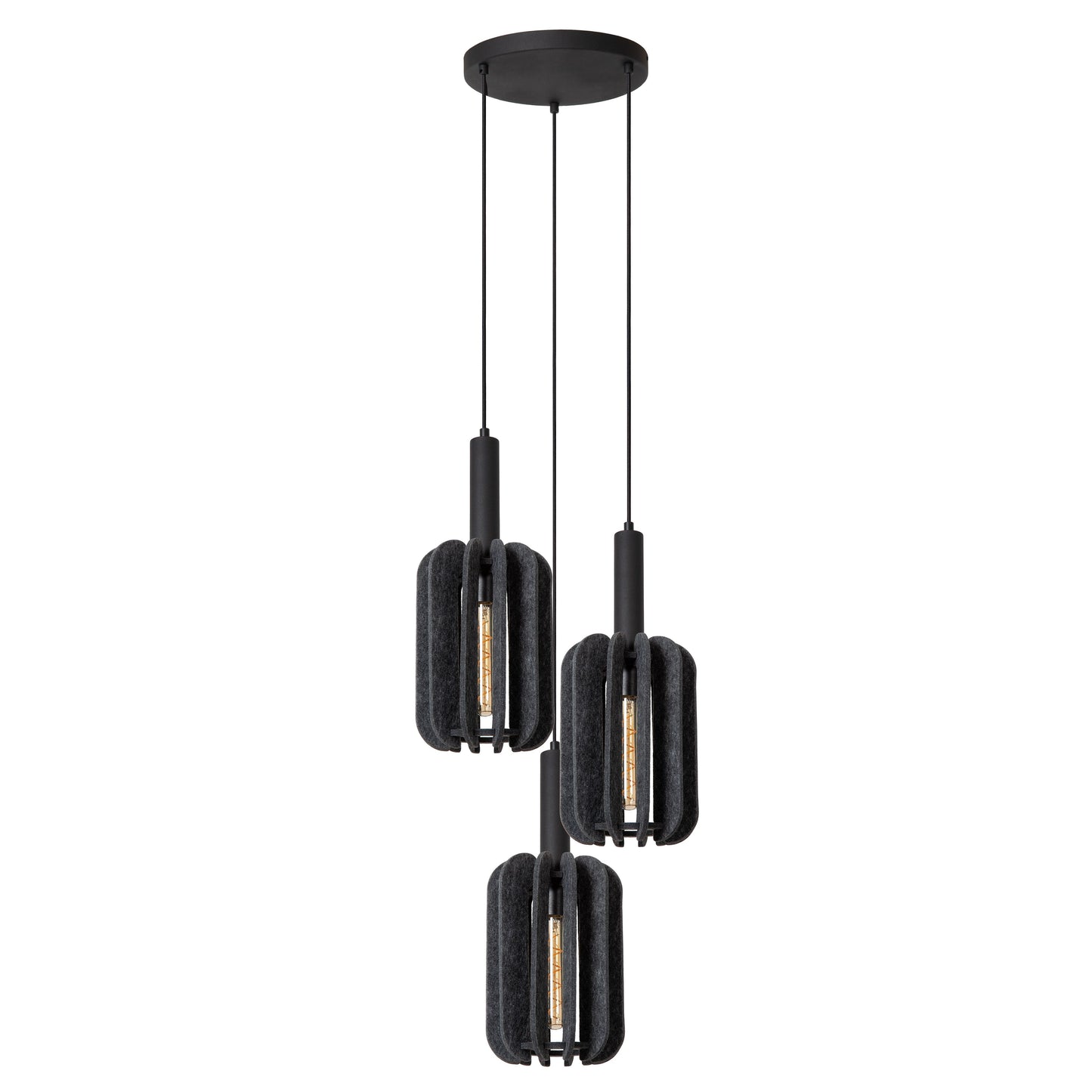 Lucide RAFAL - Pendant light - Ø 50 cm - 3xE27 - Grey