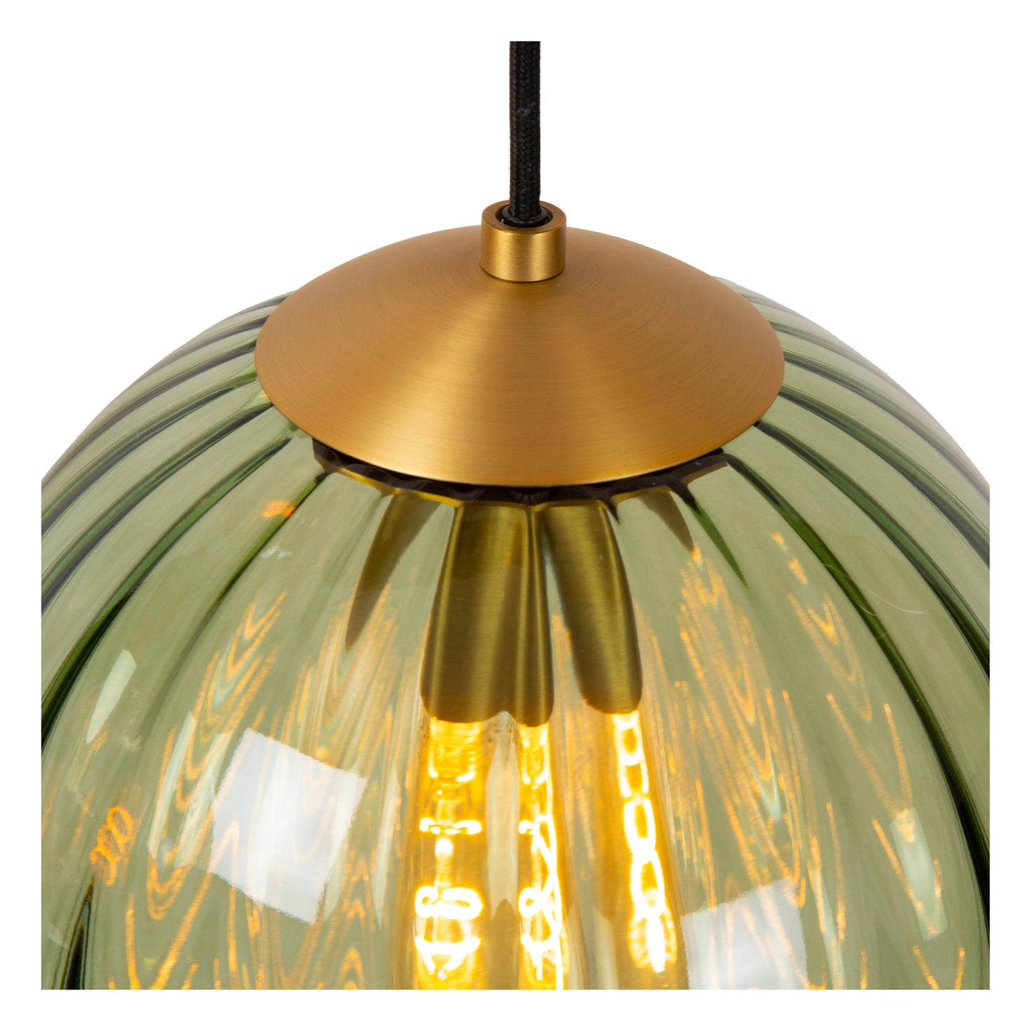 Lucide MONSARAZ - Pendant light - Ø 35 cm - 3xE27 - Green