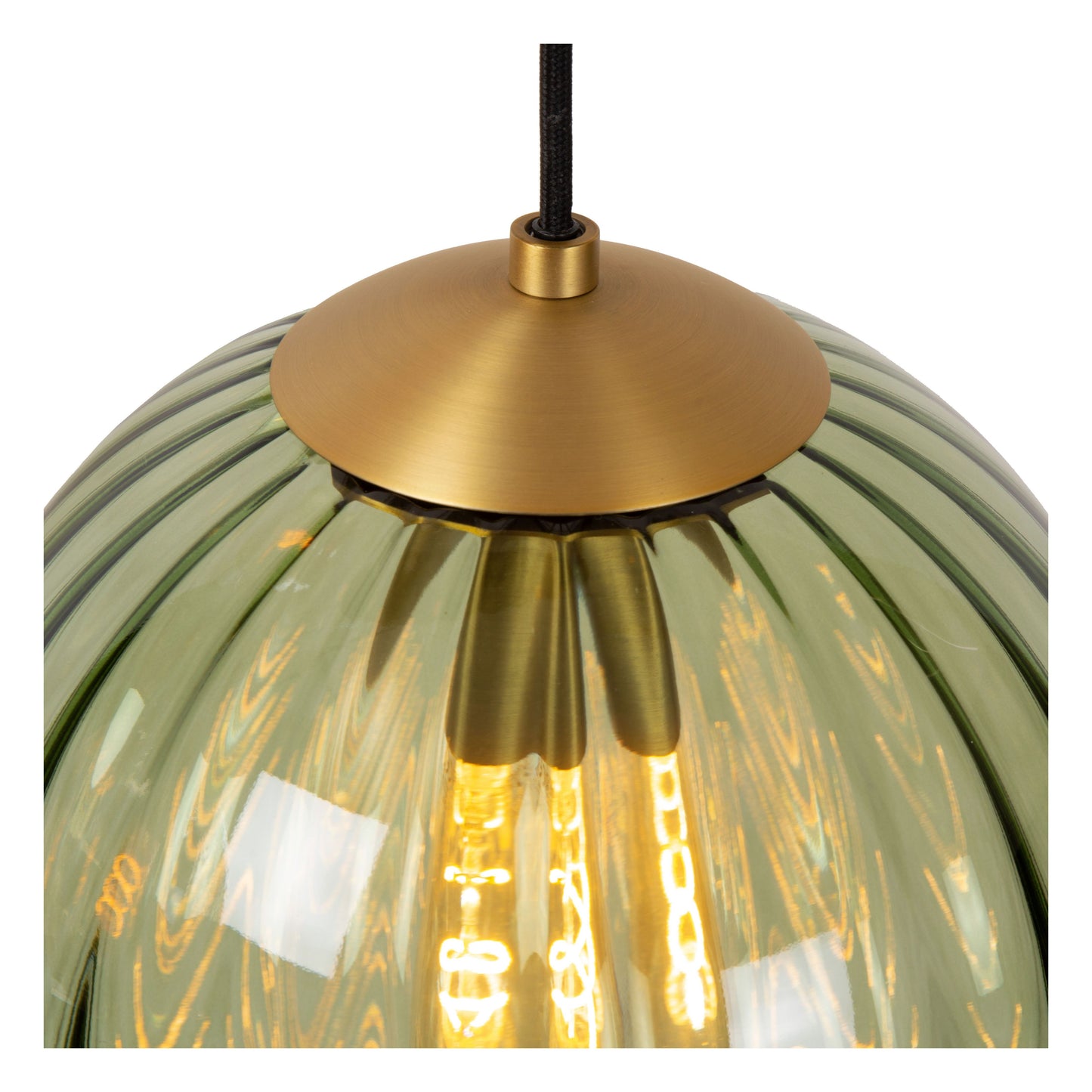 Lucide MONSARAZ - Pendant light - Ø 35 cm - 3xE27 - Green