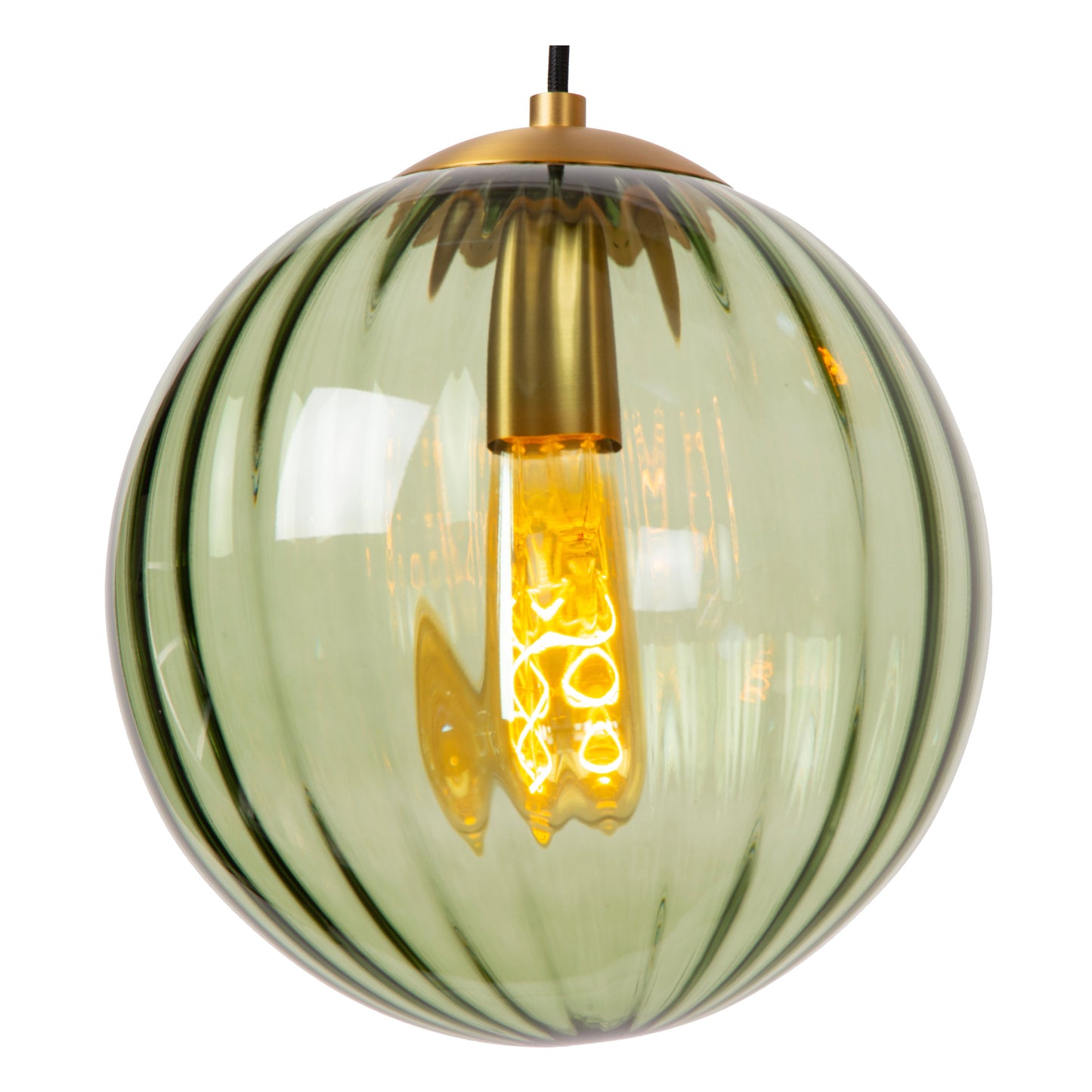 Lucide MONSARAZ - Pendant light - Ø 35 cm - 3xE27 - Green