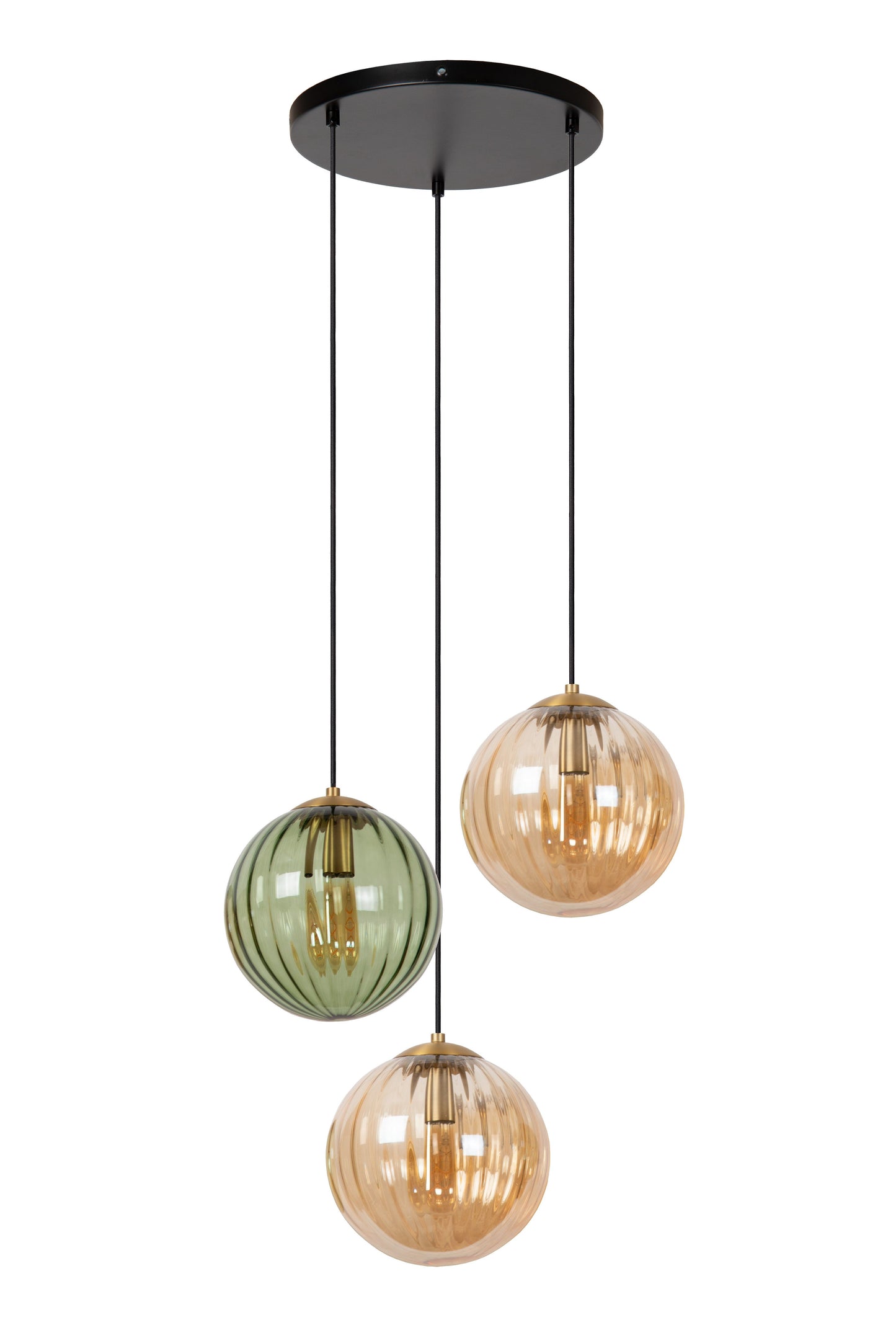 Lucide MONSARAZ - Pendant light - Ø 35 cm - 3xE27 - Green